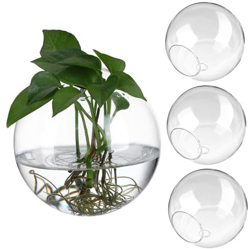 KONTONTY 4-TLG Glas-wandpflanzgefäße Kugel-anzuchtstation Terrarium Pflanzen-wandhalter Dekoration Für Zuhause