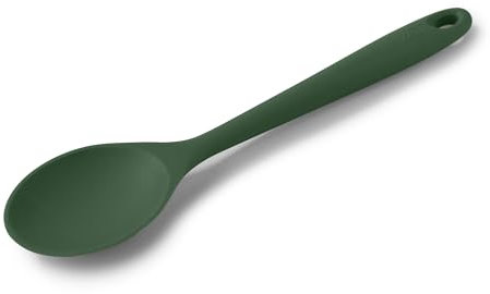 Zeal Silicone Non-Stick Kitchen Cooking Spoon, Heat-Resistant Perfect for Stirring, Serving, Scooping, Baking and Mixing, 28cm, Forest Green