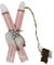 Miniatur Ski rosa - Mini Skier mit Plüsch ideal als Geldgeschenk, Winterdekor oder Wichtel Zubehör - Größe 20 cm