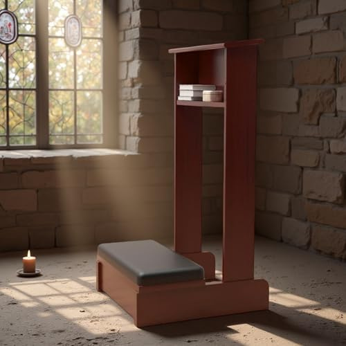 MMleYN Gebetskniebank Gebetshocker Mit Polster Gebetsbank Kniebank Meditationsbänke BrownGebetstisch Hocker Regal Gebetsstuhl Zum Knien Zu Hause In Der Kirche Für Religiöse Geschenke