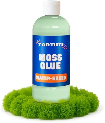 7 Artists Colla per Muschio Finto per Decorazioni 500 ml Verde – Colla Liquida Forte per Quadro Muschio Stabilizzato e Decorativo | per Sfere, Flachmoos, Islandmoos o Preserved Moss