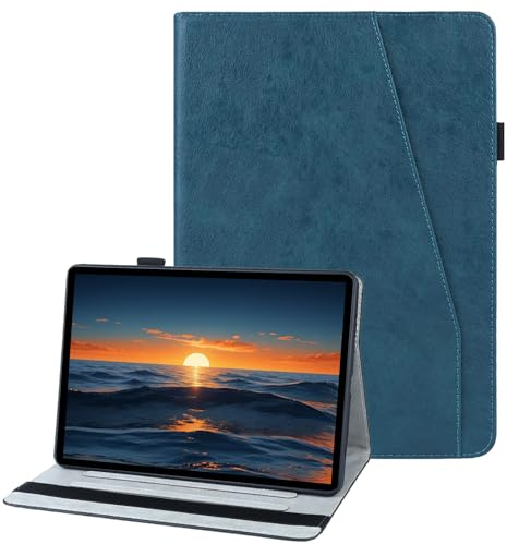 laddutoi Cover per Huawei MediaPad M5 Lite 10 (10.1) 2018, Blu | Custodia per Huawei M5 Lite in PU Pelle, Supporto Stand, Slot per Schede, Protettiva Flip Folio Tablet Cover Case