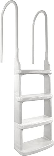 Main Access Easy Incline Échelle de terrasse de piscine blanche pour piscines hors sol de 122 à 137 cm