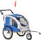 Pawhut Hundeanhänger Jogger Fahrradanhänger Hunde Hunde-Fahrradanhänger grau+blau