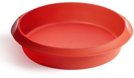 Lékué Molde repostería Redondo, silicona platino Rojo, 24 cm