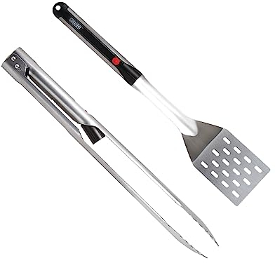 Grill Light Grill Spatula & Tongs Grilling Set | Restaurant Grade Stainless Steel | Super Bright LED Light to Grill in Dark | Waterproof & Dishwasher Safe | Camping Barbecue Grilling Tongs Spatula