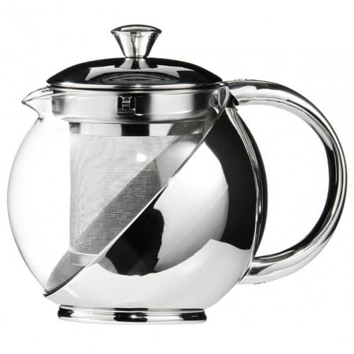 Kabalo 500ml Moderne Sylish Edelstahl und Glas Teekanne mit losen TEEBLATT INFUSER Teesieb [500ml Modern Sylish Stainless Steel & Glass Teapot WITH LOOSE TEA LEAF INFUSER]