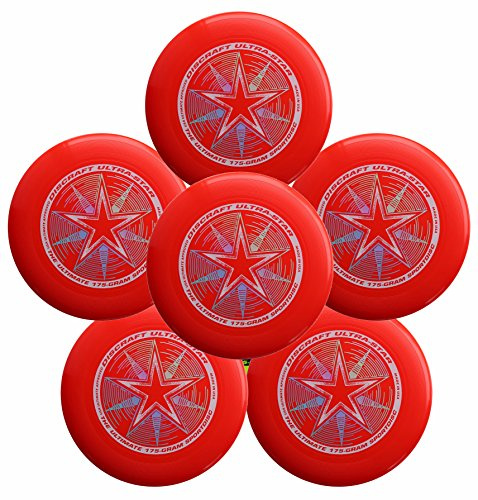 Discraft Ultra-Star Ultimate Frisbee Sportscheibe, 175 g, Hellrot, 6 Stück