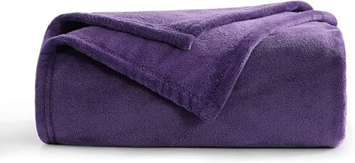 Papa Jones Ltd Soft Warm Faux Fur Throw Sofa Bed Blanket, Fluffy Reversible Blankets, Pure Polyester Lightweight And Breathable Microfiber For Bed Couch Sofa (X-Large (200cm x 240cm), purple)
