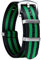 BINLUN Nylon Watch Straps Thick G10 Premium Ballistic Multicolor Replacement Watch Bands with Silver/Black Stainless Steel Buckle for Men Women 18mm 20mm 22mm 24mm（Black&Green，24mm）