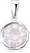 Materia Kristall Anhänger Stein opal rosa - 925 Silber Kettenanhänger rund klein KA-462-creme