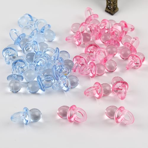 100 Stück Mini-Acryl-Schnuller, für Babys, transparent, Streudeko, Konfetti, für Jungen und Mädchen, Babyparty, Party