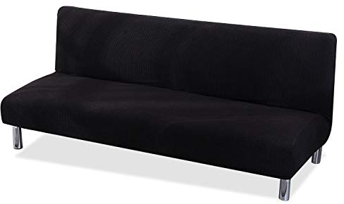PETCUTE Sofabezug ohne Armlehne: Stretch Sofahusse ohne Armlehne, Schwarz