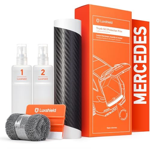 Luxshield Ladekantenschutz Folie für Mercedes Benz C-Klasse T-Modell S204 I 2007-2014 - Stoßstangenschutz, Kratzschutz, Lackschutzfolie - Carbon Schwarz