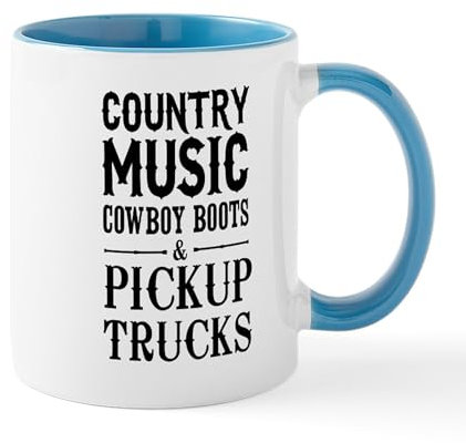 CafePress Country Music, Cowboy Boots & Pickup Trucks Mugs 11 oz (325 ml) Ceramic Coffee Mug