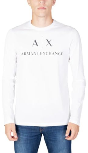 Armani Exchange Men's A|x Long Sleeve Logo Crewneck T-Shirt, White, L