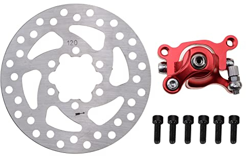 WOOSTAR 120mm Disco Freno Rotore con Pinza Freno Sostituzione per MBX10 MBX11 47cc 49cc E-Bike Mountain Bike Sport Bike Pocket Bike Go Kart Scooter Moped