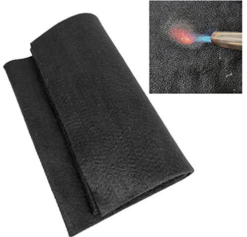 Buraku Welding Blanket Fireproof | Heat Resistant Up To 1800°F | Flame Retardant Fabric Material Carbon Felt for Welders | Plumbers Cuttable (1, Large), Black