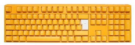 Ducky One 3 Yellow - Clavier mécanique de Jeu au Format Standard avec Disposition Allemande et switchs Cherry MX Black, remplaçables à Chaud (Prises Kailh) et éclairage RGB