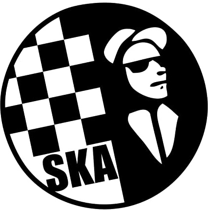 SKA Black Circle Two Tone MOD Rude Boy Vinyl Sticker Decal for Car Van Caravan Laptop Wall