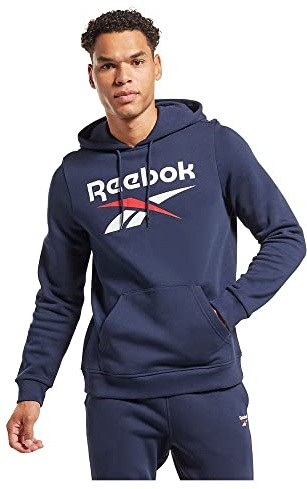 Reebok Men's Identity Fleece Stacked Logo Pullover Long Sleeve Graphic Sweatshirt (pack of 1)