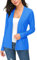 Donna Casuale Manica Lunga Solido Cardigan in Maglia (XL, Blu)