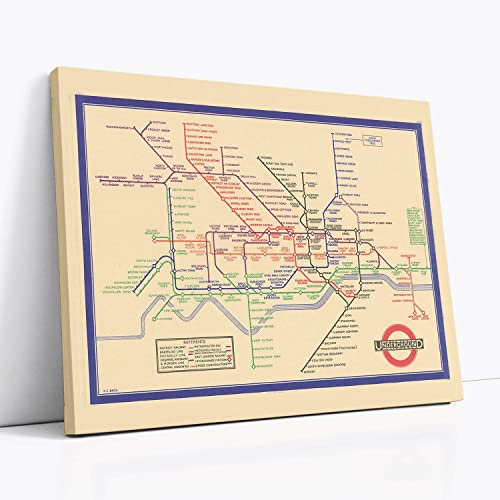 Spiffing Prints London Tube Map 1933 Kunstdruck auf Leinwand, 20,3 x 30,5 cm