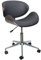 Fohfurniture Holz Bürostuhl, Breiter PU Leder Chefsessel, Frisiertischstuhl Moderner Computer Schreibtischstuhl aus Nussbaumholz, 360° drehbar, höhenverstellbar mit Home Office (Wing, Schwarz)