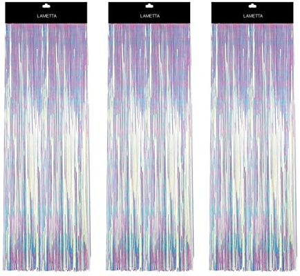 HOVUK Fransenvorhang aus weißer Folie, 50 cm, Lametta-Hintergrund für Geburtstagsparty, Abschlussfeier, Weihnachten, Raumdekoration, Hochzeitsdekorationen, Luftschlangenvorhang für Fotoautomaten und