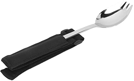 Cuchara de Tenedor Adaptable, Contrapesado Antideslizante, Cubiertos de Acero Inoxidable para Discapacitados con Correa para Artritis por Temblores en las Manos