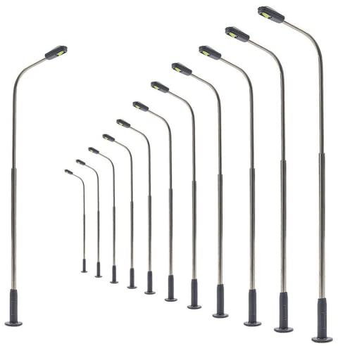 Modell-Straßenlaternen, Modelleisenbahn, warmweiße Laternenpfahl, Straßenlaterne, Einzelkopf, 14 cm, für handwerkliche Dekoration, handgefertigte Lampe zum Selbermachen