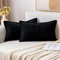 MIULEE 2er Set Kordsamt Kissenbezüge Samtkissen Weich Dekokissen Dekorativ Kissenbezug Modern Kissenhülle Sofakissen Zierkissen Couchkissen für Wohnzimmer Schlafzimmer Schwarz 30x50 cm