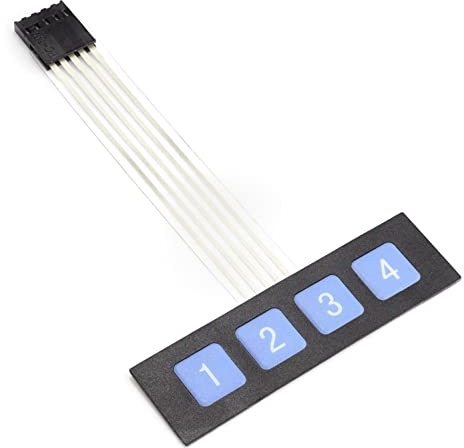 BerryBase Membran Folientastatur 4 Tasten (1-4) mit Klebeschicht
