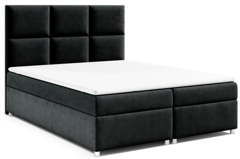 Best for Home Boxspringbett mit Bettkasten Trinity K-13 Bonellfederkern inkl. Topper 180x200 Schwarz