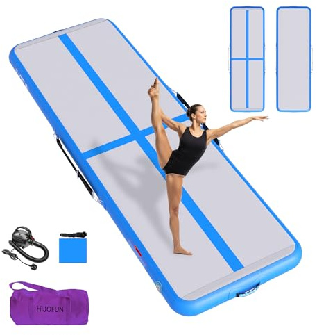 HIJOFUN Aufblasbare Gymnastik Tumbling Matten 3/4/5/6/7/8 Meters 20CM Höhe Trainings Matte Länge Bodenmatte Inflatable Yoga Matte Taekwondo Air Floor Track