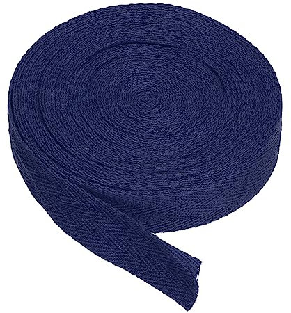 PATIKIL Baumwollband Baumwolle Gurtband 20mm x 9m, Schrägband Baumwoll Nahtband Köperband Saumband Einfassband Stoffband Webband zum Nähen für DIY Basteln Stricken Verpackungen, Navy blau