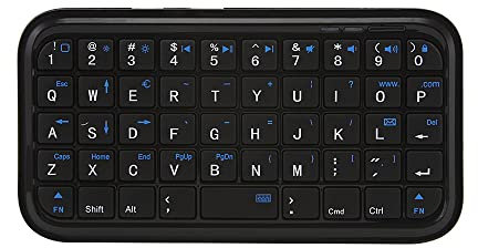 KeautFair Mini Wireless Bluetooth Keyboard Rechargeable Cordless Portable Mute Quiet Small Compact for Travel Business Trips Gaming for Windows/iOS/Android for PC/Laptop/Smartphone/iPad/Tablet(Black)