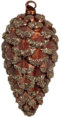 GreenGate Weihnachtszapfen Brown Glitter Large 8cm