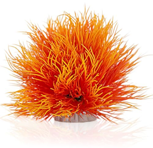 TAOMYPETS Fish Tank Decorations Aquarium Plants Plastic Artificial Décor (Orange)