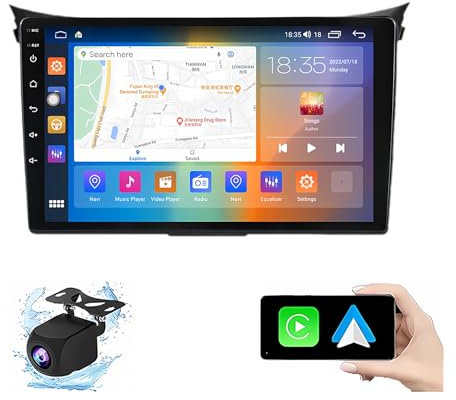 GOHEXA Android 12 Radio Coche para Hyundai i30 2011-2017 9 Pulgadas Android Radio De Coche 2 DIN con Carplay Inalámbrico/Android Auto Bluetooth/GPS Navi/FM Radio/WiFi/USB/SWC (Size : P1(1G+16G))