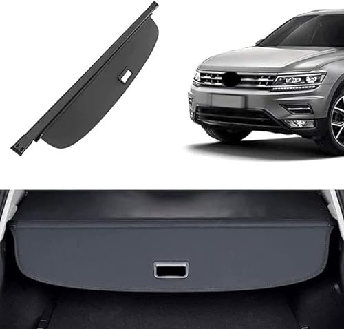 KORSE Auto Laderaumabdeckung FüR VW Tiguan L 2017 2018, Einziehbare wasserdichte Hintere Kofferraumabdeckung Security Schutz Rollo