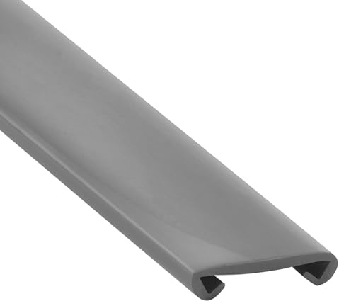 Handlauf PVC, Treppenhandlauf Geländer, Kunststoffhandlauf Profil für Treppengeländer Gumm, Handläufe Schutz 40 * 8mm (Grau - 2M)