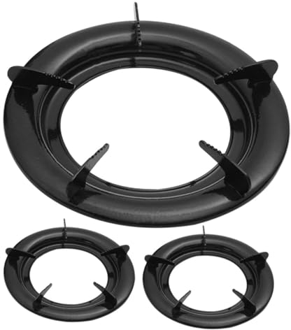 Healvian 3 Piezas Soporte redondo de Gas Soporte para cocina de gas Accesorio de cocina para estufa de gas wok de hierro reductor de anillo de gas estante de la estufa planchar