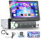 CAMECHO 1 Din 7 Zoll Autoradio mit Ausfahrbarem Display, Android 13 1G+32G Autoradio mit Bluetooth Mirror Link WiFi GPS SWC FM RDS USB +Rückfahrkamera+MIC