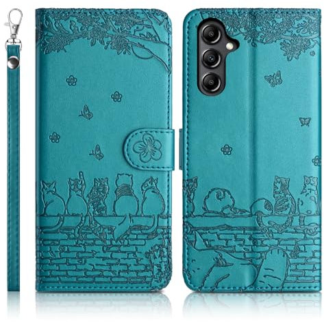 Succtopy Coque pour Samsung Galaxy A55 5G Étui de Protection [Etui à Rabat] [Pochette de Portefeuille] [Fermeture Magnétique] Housse Premium en Cuir PU Portefeuille Samsung Galaxy A55 5G Bleu