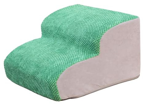 AWHAO Escalier pour Chien à 2 Marches, Rampe Respirant et Lavable pour Animaux,25 x 29 x 37 cm, Veste Amovible et Lavable, Marche Pied en Éponge à Haute Densité pour Chien Chat, Vert
