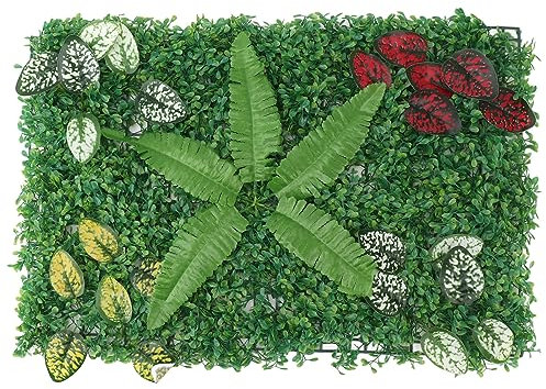 Panneaux Muraux D'herbe PE, Toile de Fond D'herbe, Mur de Verdure, Plantes Artificielles, Panneau Mural D'herbe pour Décoration Murale Intérieure et Extérieure (Type 1)