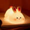 RuiDay Veilleuse Tactile Lapin, Veilleuse Lapins Silicone, Veilleuse lapin pour enfants, Dimmable Lampe Tactile En Silicones Pour Enfant, Lampe Silicone Tactiles Rechargeable (Lapin)