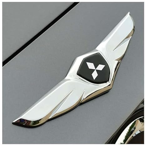evimo Auto Emblem Aufkleber, für Mitsubishi Outlander Pajero Grandis Lancer ASX Eclipse Cross/Eclipse Abzeichen Aufkleber Vordere und Hintere Emblem Abzeichen Dekoration Auto Exterieur Modifizierte