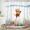 ASDCXZ Duschvorhang Katze 180x200 cm, Lustig Niedlich Katze Sommer Aquarell Bunt Ozean Koralle Blasen Waschbar Bad Duschvorhänge Polyester Textil Wasserdicht Duschvorhang für Badewanne mit 12 Haken